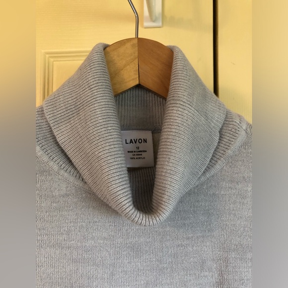 Grey Acrylic Cowl Neck Sweater, Small/Medium - Picture 3 of 4